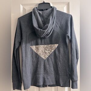 VS Gray Sequin Heart Hoodie